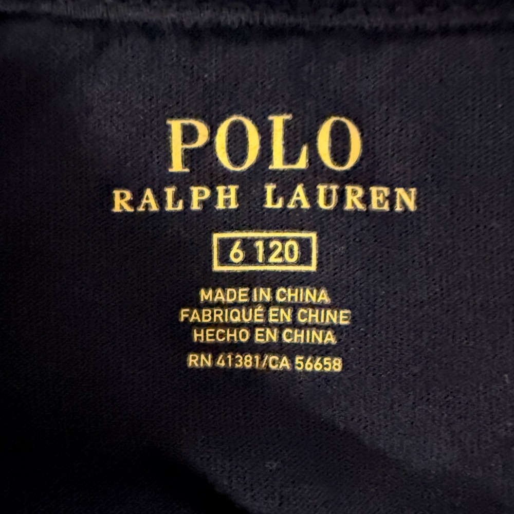 Polo Ralph Lauren Sailor Polo Bear Hoodie Youth 6 Navy Blue Pullover READ - Picture 6 of 7